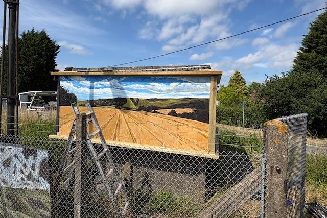 One of the new artworks in place