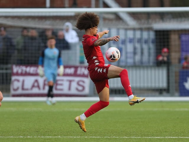 Action from Worthing FC's 3-1 home defeat to Chelmsford in the National League South at Woodside Road