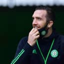 Shane Duffy of Celtic arrives at the stadium prior to the Betfred Cup match against Ross County at Celtic Park.