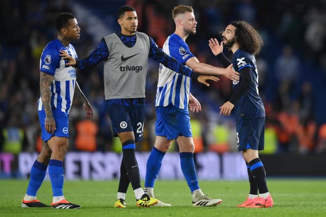Marc Cucurella was involved in most of the action and it was clear he had the bit between his teeth after his unsavoury exit from Brighton. (Photo by Justin Setterfield/Getty Images)