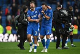 Lewis Dunk declined to be drawn into talk of a Premier League title challenge, after Brighton’s 5-0 victory over Crystal Palace – insisting their focus remains on the next match. (Photo by Mike Hewitt/Getty Images)