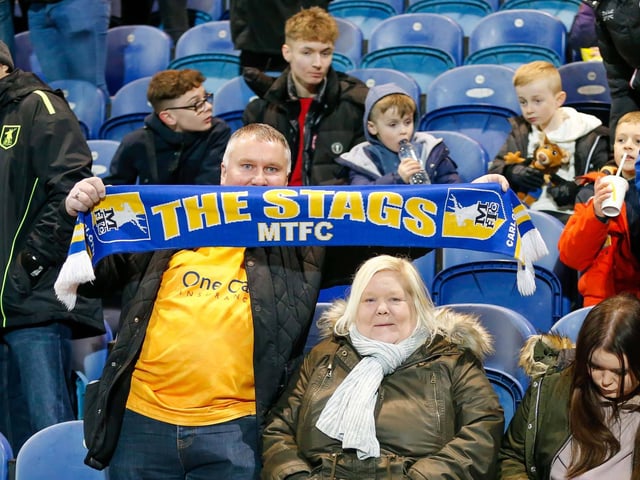 Mansfield Town fans ahead of the 2-1 win over Exeter City.