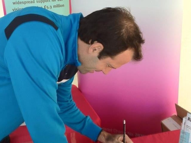 Greg Rusedski at the St Wildfrid's Hospice stand, Eastbourne
