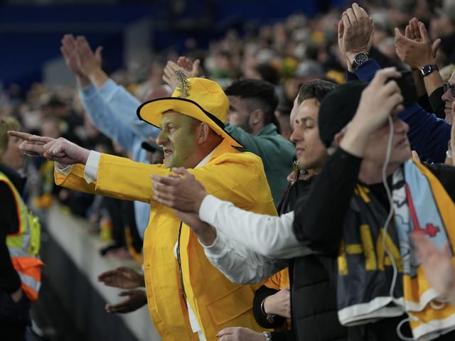 Littlehampton Town and their fans at the Sussex Transport Senior Cup final at the Amex Stadium