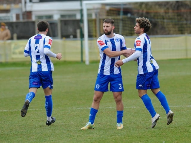 Action from Littlehampton Town's 3-2 Isthmian League win over Haywards Heath Town at The Sportsfield
