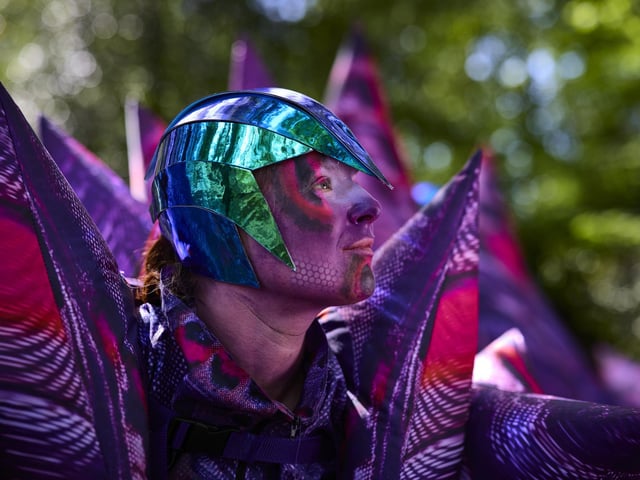 First look at Poppet - the giant puppet in Ashdown Forest. Photograph by David Levene 22/5/26