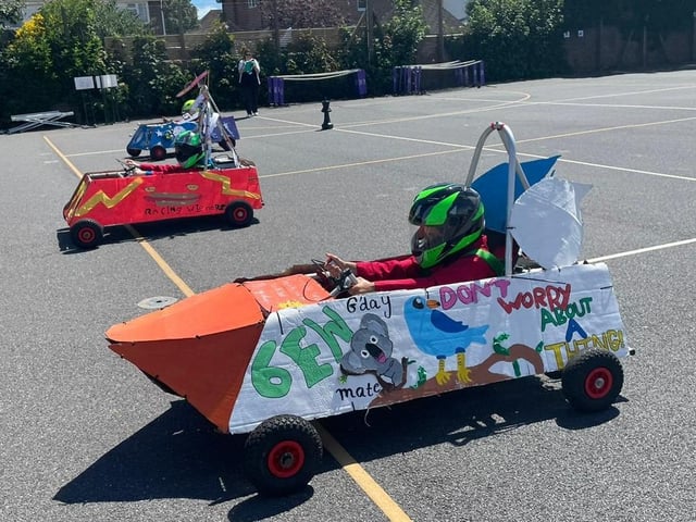Goblin drivers at the end of one of the races