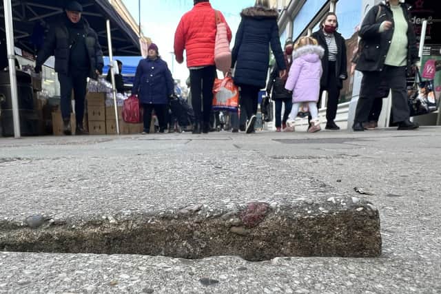 West Sussex County Council said a repair has been scheduled outside Marks and Spencer in Montague Street. Photo: Eddie Mitchell