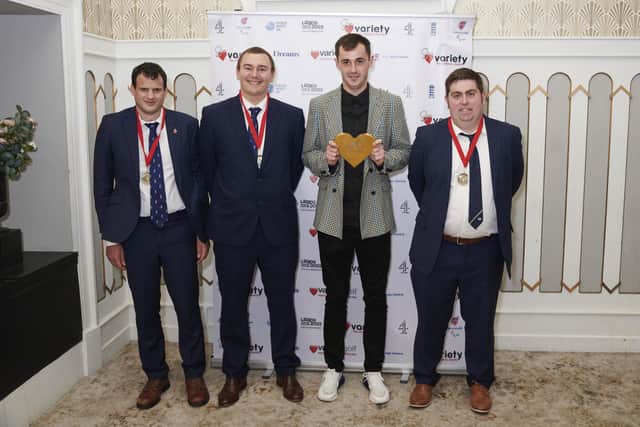 Alfie Pyle receives Rising Star Award at the Variety Club Disability Sports Awards. Picture: contributed