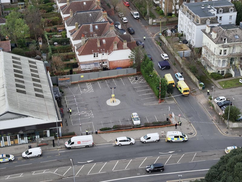 A heavy police presence has been seen in Cumberland Road, Brighton, on Saturday, December 23