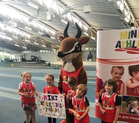 Children with mascot