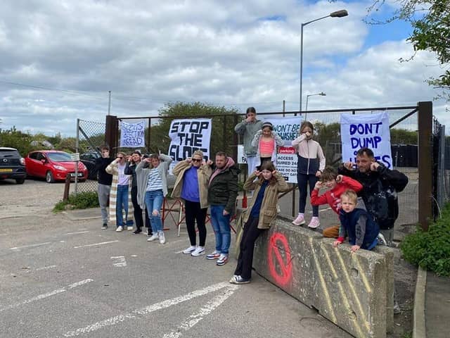 Protests at council approval of food waste depot in East Sussex town. Image: Jo Pettitt