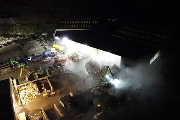 Four fire engines attends blaze at Lewes waste recycling site. Photo: Dan Jessup