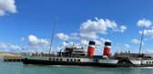 The Waverley makes waves as she enters Newhaven Port.