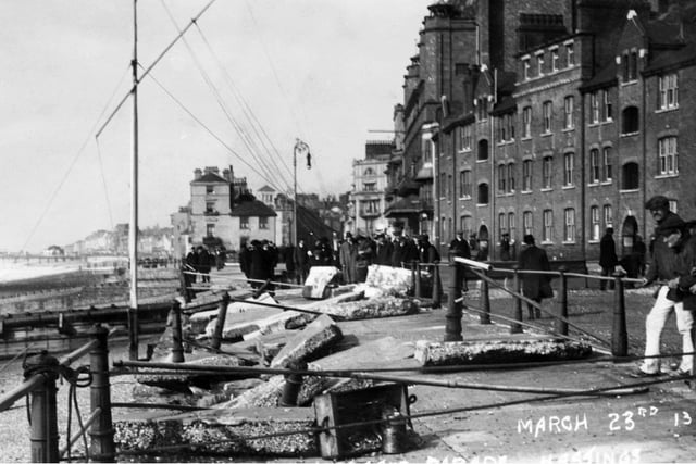 A 1913 storm caused substantial damage to the promenade.