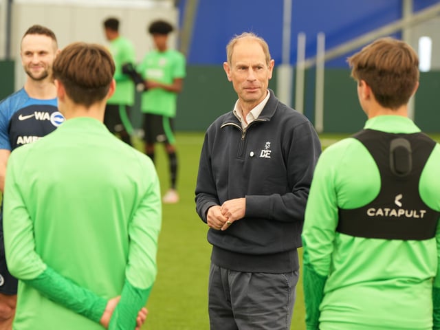 HRH the Duke of Edinburgh at Brighton and Hove Albion training ground in Lancing. Picture: Eddie Mitchell