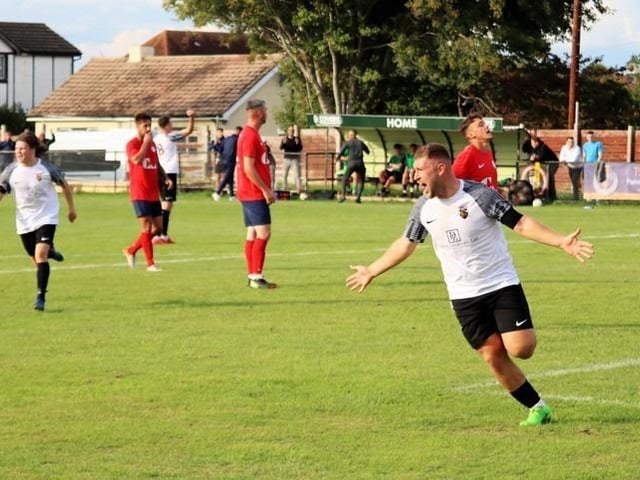 Action from Pagham v Eastbourne United in the FA Vase