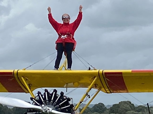 Mags Tapp's wing walk