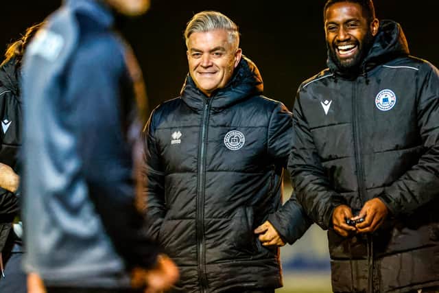 ... and smiles from the bosses during the win over Maldon and Tiptree | Picture by Lydia Redman