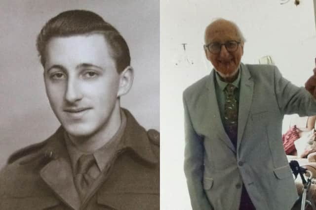 Don Tindall in 1945 and on his youngest granddaughter’s wedding day in August this year. Picture: submitted