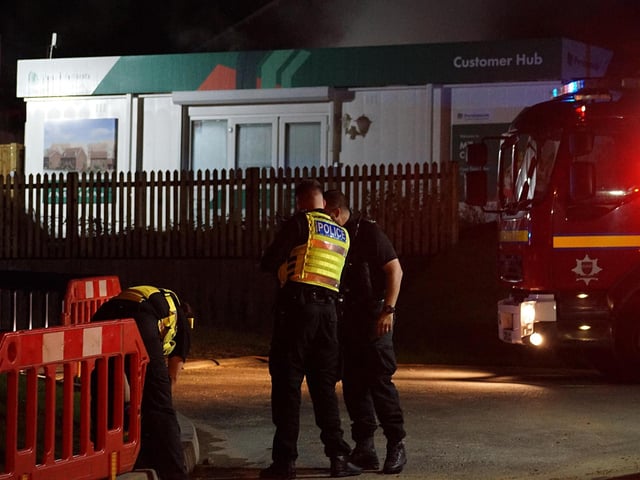 Multiple fire crews were called to Stone Cross, after shipping containers at a building site caught fire in the early hours of this morning (Saturday, August 17).