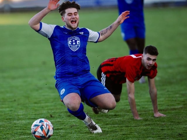 Action from Shoreham's win over AFC Varndeanians in the SCFL premier division