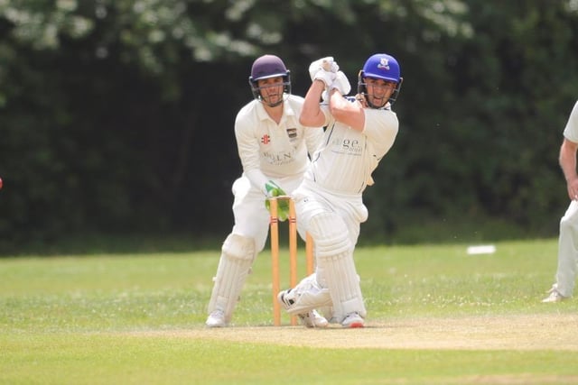 Action from Portslade CC v Bolney CC in Division 4 East of the Sussex Cricket League
