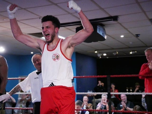 Action from Crawley's junior boxing squad at their annual blockbuster at the Goffs Park Social Club on Sunday. Picture by Max Spanner Photography