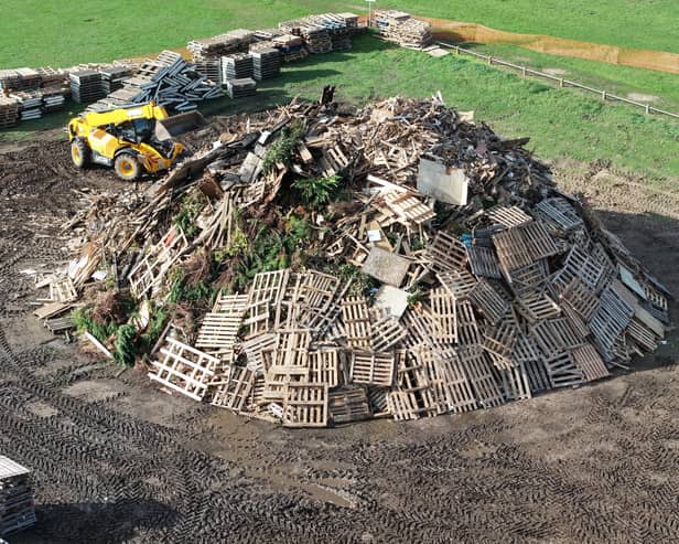 Littlehampton bonfire being built ahead of the big event on Saturday, October 24, 2026
