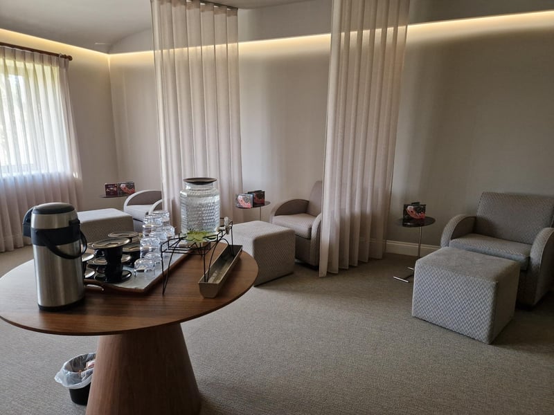 The relaxation room, where you can spend time after your treatment