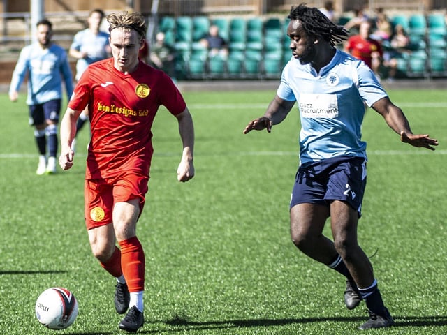 Newhaven FC take on Spelthorne Sports in the FA Cup