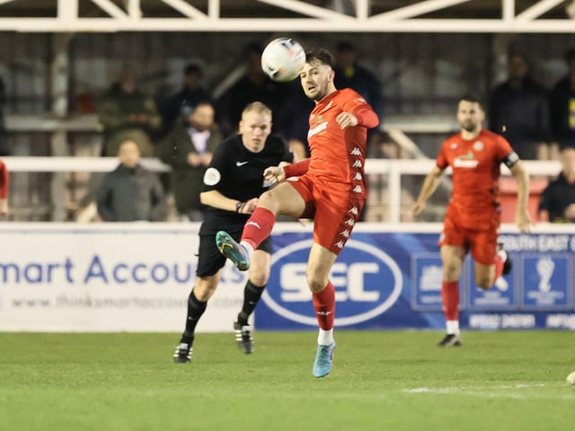 Action from Worthing's 1-0 win at Farnborough in the National League South