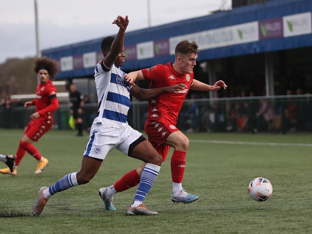 Action from Worthing FC's defeat at Oxford City in National League South