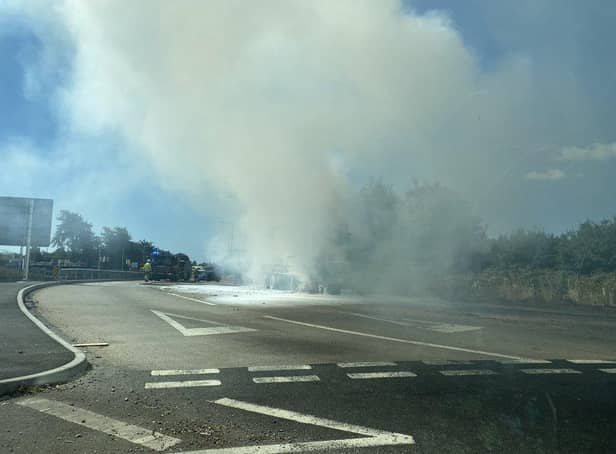 A fire on the A27
