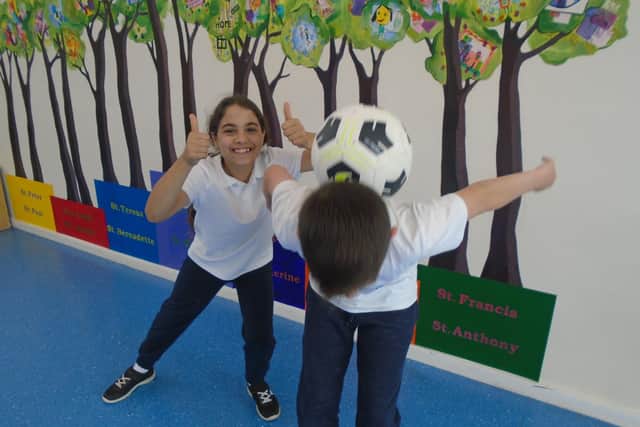 Crawley primary school children receive football masterclass from Ireland’s Got Talent star