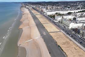 This photo, taken on August 17, shows the Hove Lawns looking parched amid a lack of rainfall. Photo: Eddie Mitchell