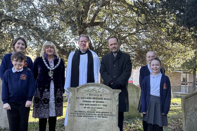 Town dignitaries turned out to pay respects to Bognor Regis founder Richard Hotham. Photo: Connor Gormley.