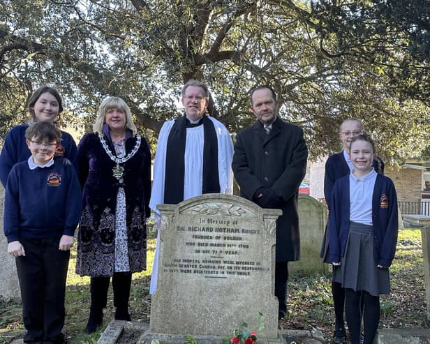 Town dignitaries turned out to pay respects to Bognor Regis founder Richard Hotham. Photo: Connor Gormley.