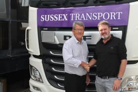 Ken Benham & Damian Pulford seal the Sussex FA/Sussex Transport deal | Contributed picture