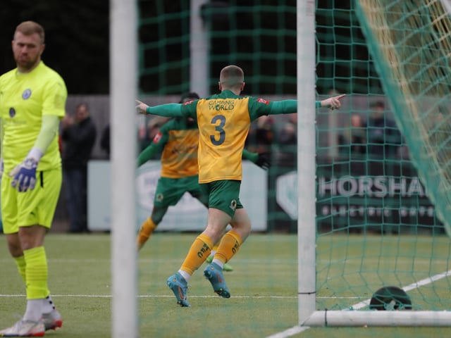 Isthmian Premier action from Horsham's excellent 3-1 home win over play-off chasing Billericay Town on Saturday
