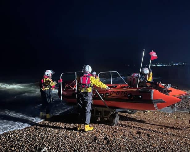 Over 20 volunteers from Eastbourne RNLI were called to help in the search of a missing person on Sunday, May 26. Picture: Eastbourne RNLI