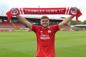 Crawley Town have announced the loan signing of Laurence Maguire from Chesterfield. Picture courtesy of Crawley Town FC