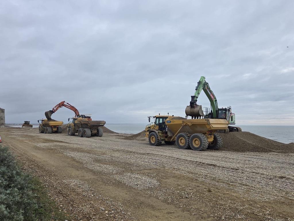 "Keeping shingle moving along this stretch of coast is essential to protect us from flooding and erosion" - Eastbourne teams trial green technology