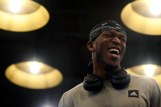 KSI is seen in actio during a Open Workout at Camden Boxing Club on August 24, 2022 in London, England. (Photo by Alex Davidson/Getty Images)