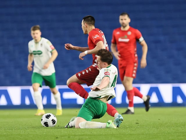 Action and celebrations as Worthing take on Bognor Regis Town in the Sussex Senior Cup final at the Amex Stadium - and win 8-7 on penalties