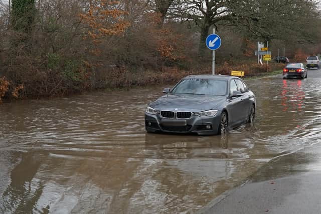 Car submerged in New Road, Hellingly. Photo: Dan Jessup