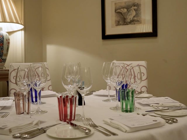 The table layout for the evening.