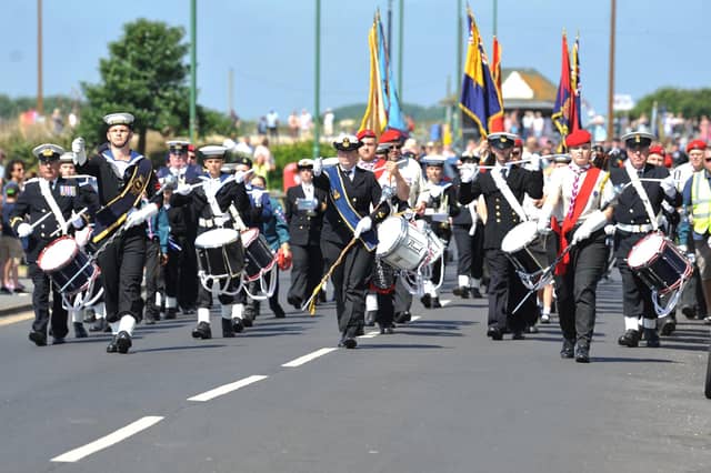 The Littlehampton Armed Forces Day parade on June 24, 2023, with veterans and uniformed groups