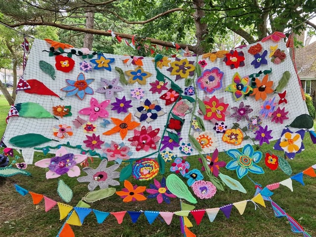 The project started in January with making the flowers to cover the tent