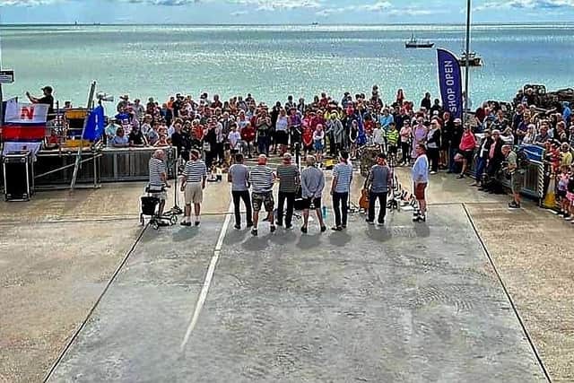 A ‘bumper crowd’ turned out to see a shanty group open the final day of Selsey Lifeboat Week 2023, which raises funds to help save lives at sea. Photo: Contributed